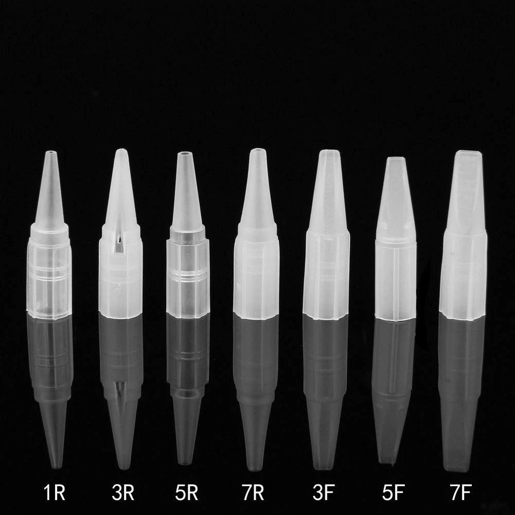 White Eyebrow Tattoo Needle Tips Permanent Makeup Tattoo Nozzle Caps Disposable