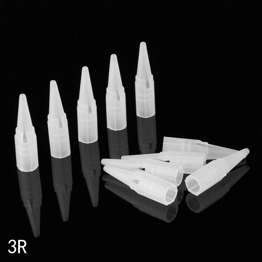 Clear White Eyebrow Tattoo Needle Tips Permanent Makeup Tattoo Nozzle Caps