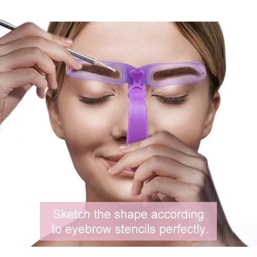 Eyebrow Stencils, Eyebrow Template, Eyebrow Shaping Kit,8 Styles Reusable Eyebrow Stencil with Handle and Strap