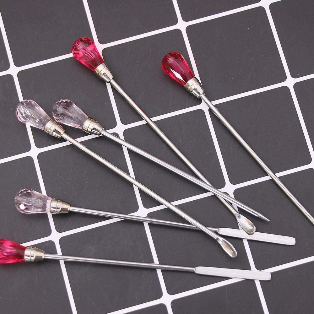 Silicone Resin Mold Tool Set Stirring Needle Spoon Jewelry Making Kit, Pink+Rose