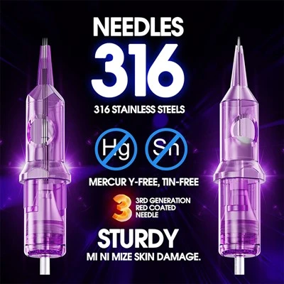 Premium Purple Needle Tattoo Integrated Needle Cutting Line Fog Tattoo Eyebrow Tattoo Embroidery Tool Tattoo Equipment Tattoo Supplies